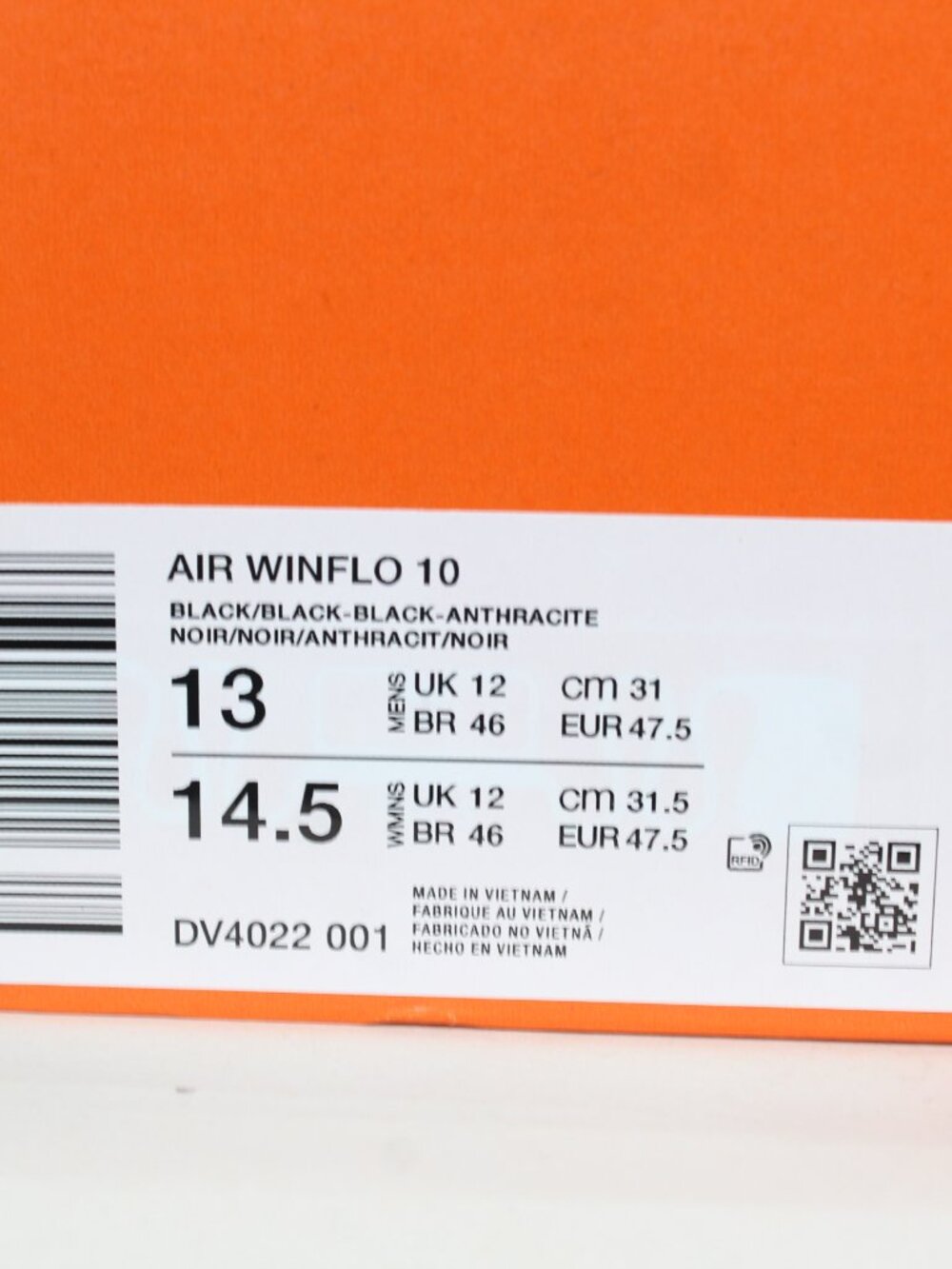 Nike Air Winflo 10 Road Running Shoes Triple Black DV4022-001 Men's Sizes 13 New - Picture 9 of 9